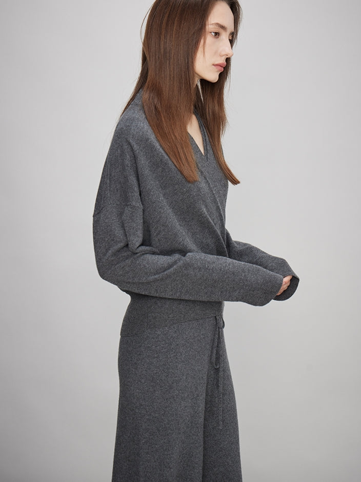 V-Neck Knit Tops Or Elasticated Waist Pants_BDHL7990