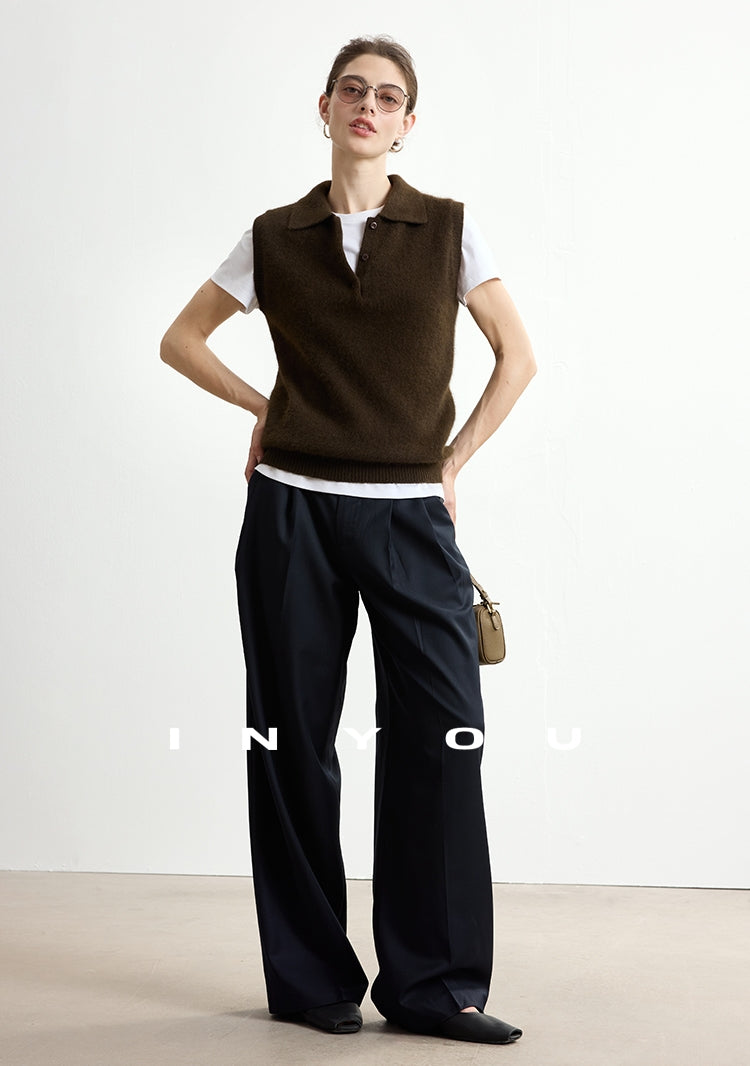 Polo-Neck Knit Sleeveless Tops_BDHL7747
