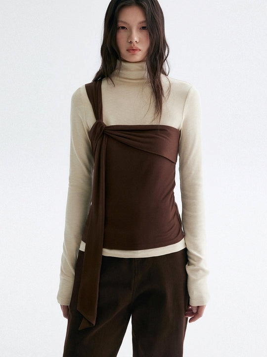 Two-Piece Style Turtleneck Tops_BDHL8099