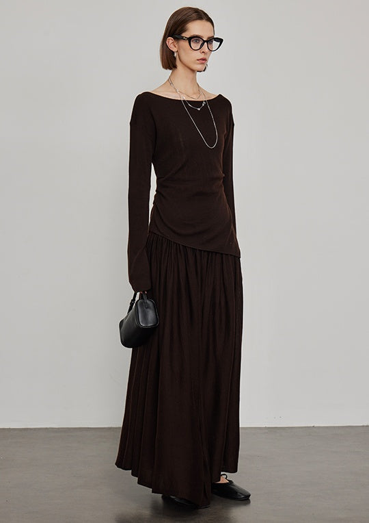 Knitted Slit Tops or Pleated Skirt_BDHL6450