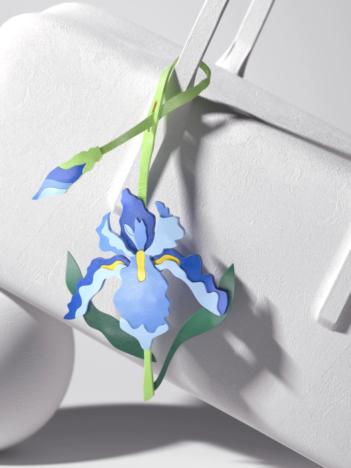 Blue Iris Leather Bag Charm_BDHL8428