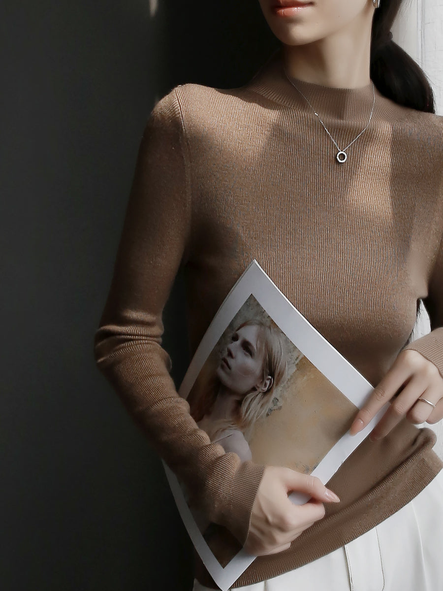 Half-High Neck Slim Tops_BDHL7916