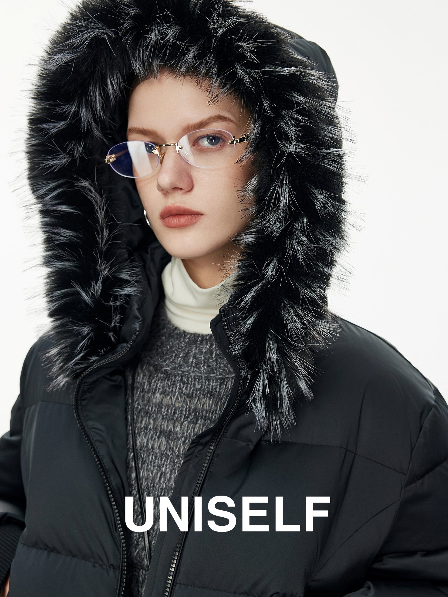 Fur Collar Hooded Down Jacket_BDHL7974