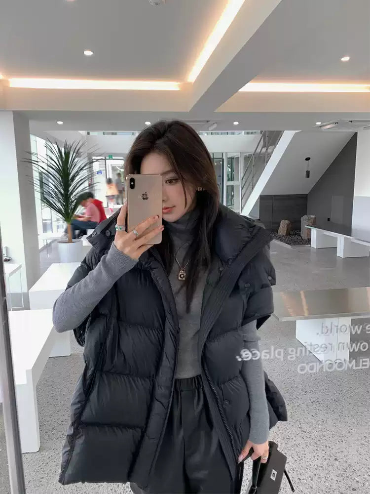 Hooded Down Vest Jacket_BDHL8012