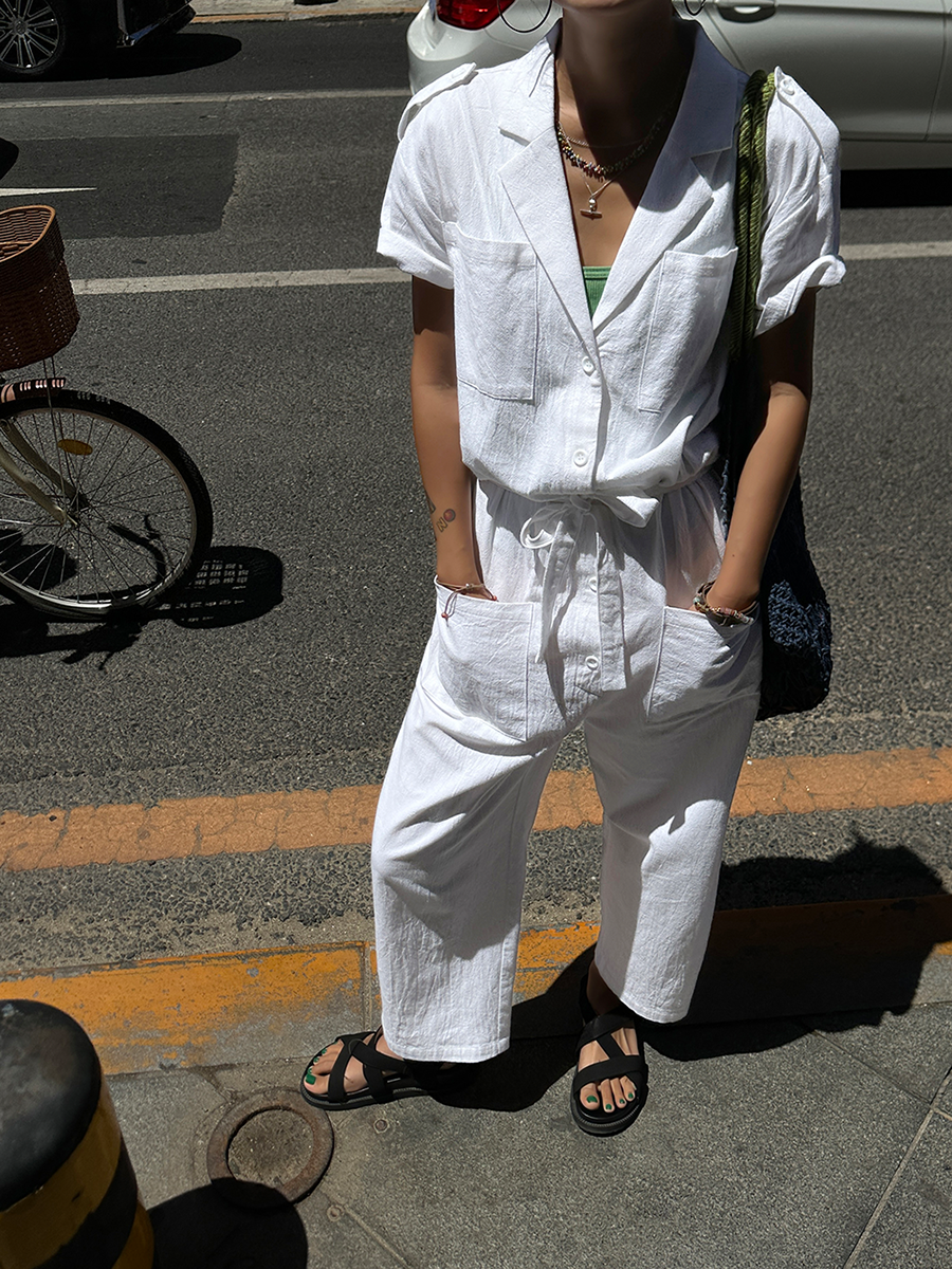 Short Sleeve Cargo Strap Jumpsuit_BDHL6263