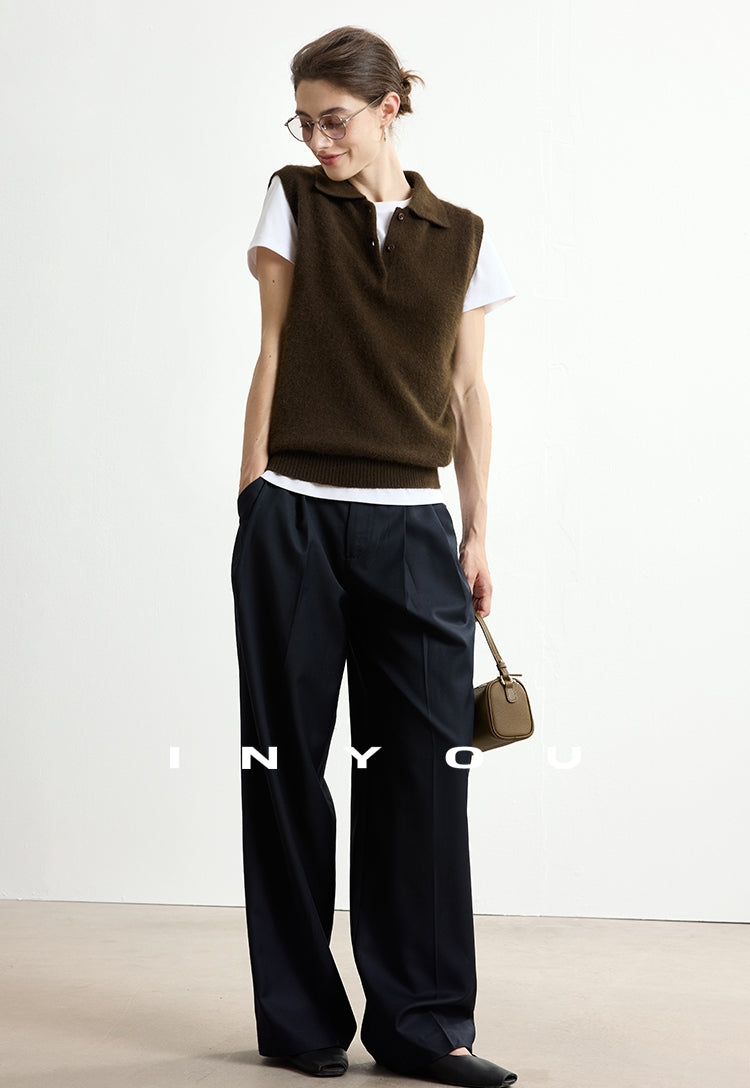 Polo-Neck Knit Sleeveless Tops_BDHL7747