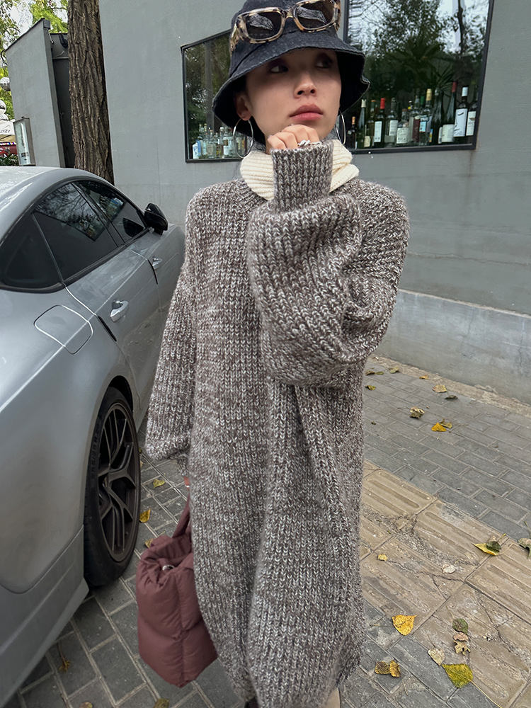 Loose Thick Knit Long Dress_BDHL6729