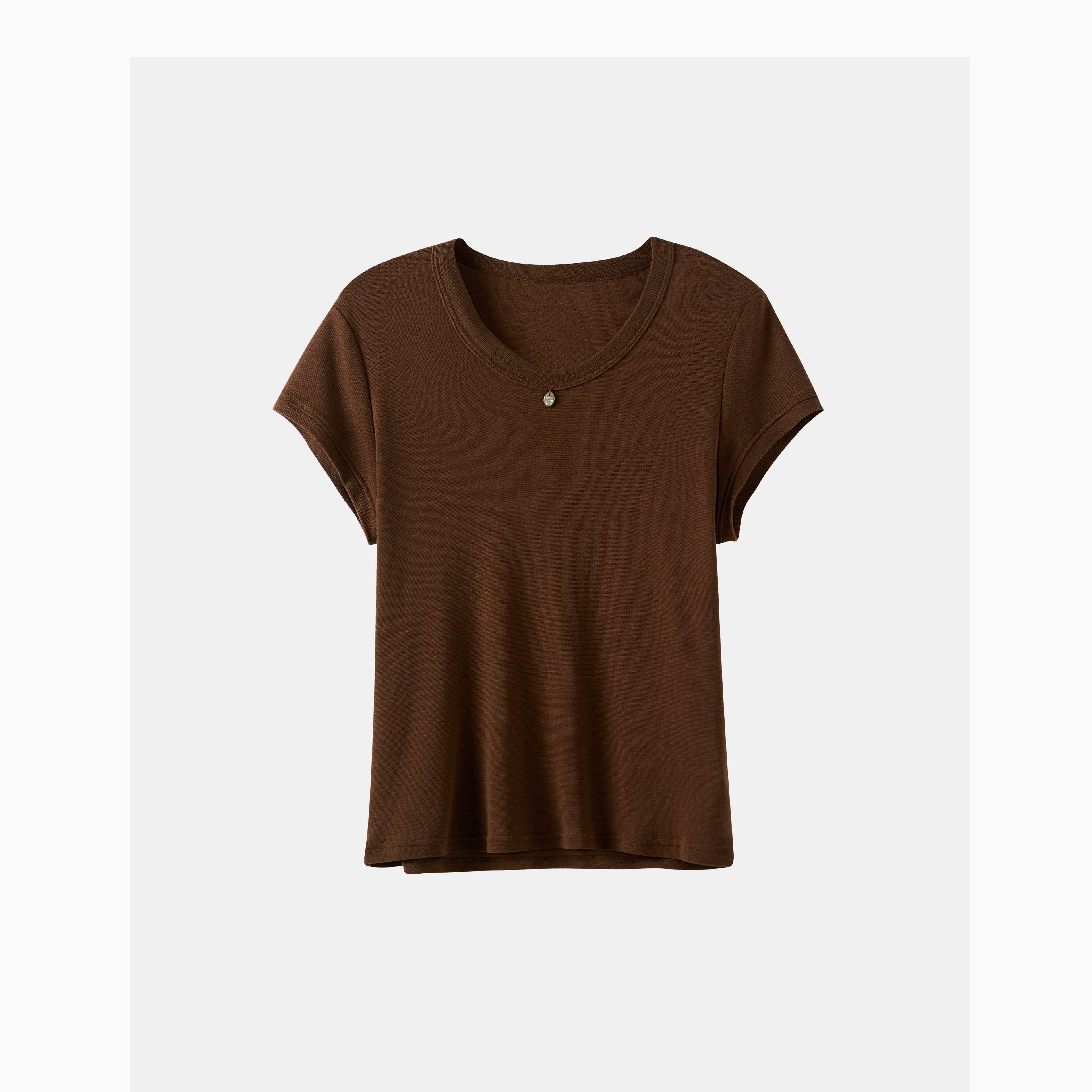 Tencel-Wool Slim Short-Sleeve Top_BDHL8335