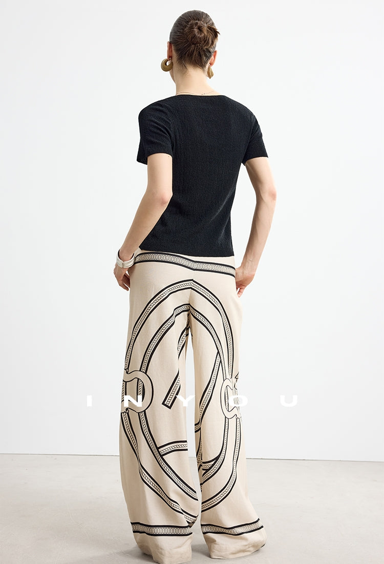 Printed Slim Vest Or Casual Pants_BDHL7485