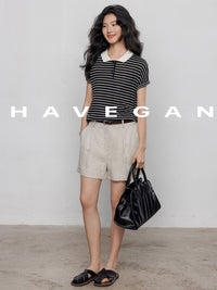 Polo Collar Border Tops_BDHL7232