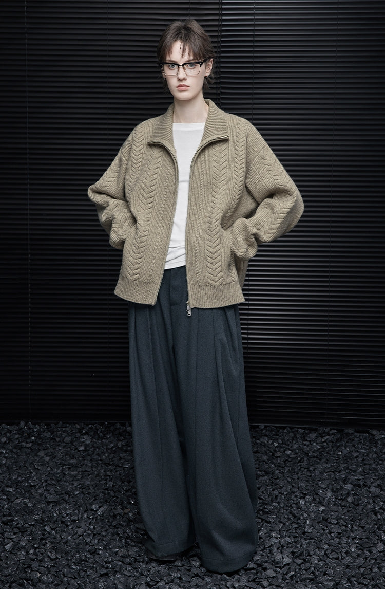 Double-Zip Knit Cardigan_BDHL7878