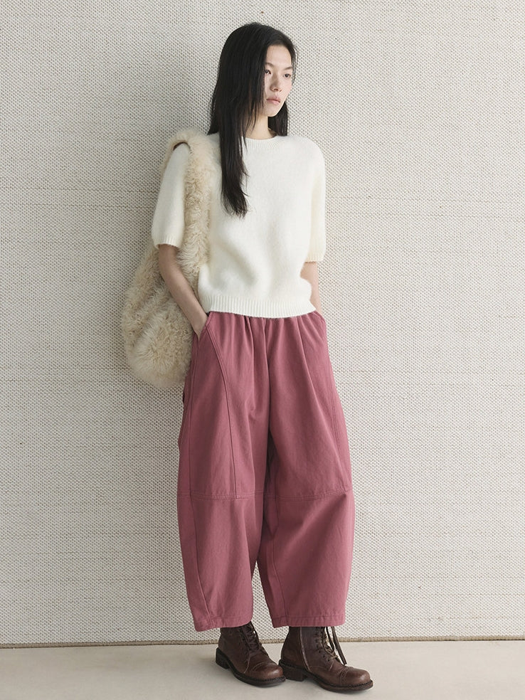 Simple Short-Sleeved Knit Tops_BDHL8149