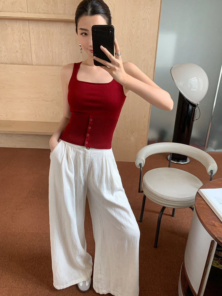 Lazy Linen Wide Leg Pants_BDHL6220