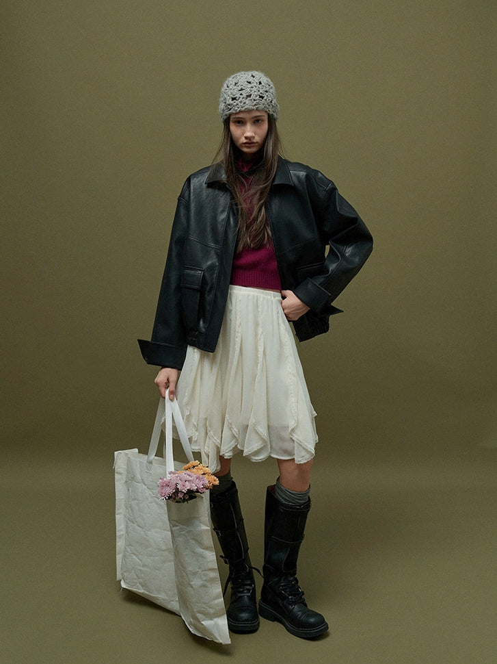 Bubble-Sleeve Turtleneck Knit_BDHL8159