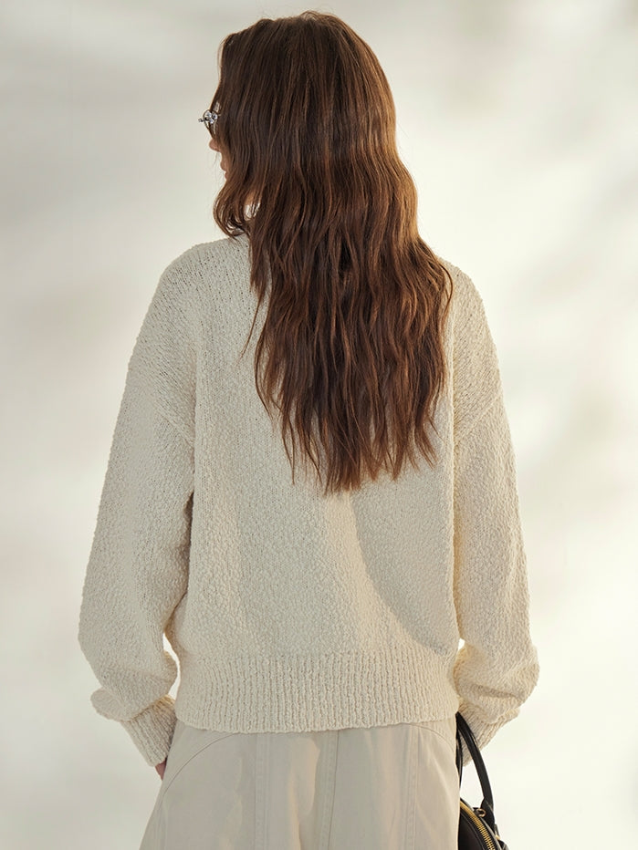 Retro Lapel Knit Cardigan_BDHL7690