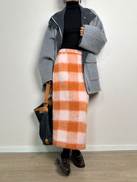 Slimming Plaid Straight Skirt_BDHL6740