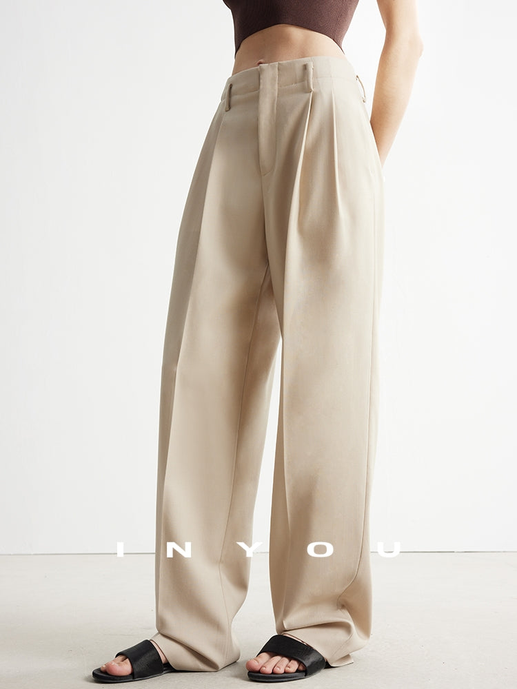 High Waist Tucked Straight Pants_BDHL6952