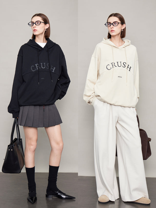 Letter Hooded Sweat Tops_BDHL6613