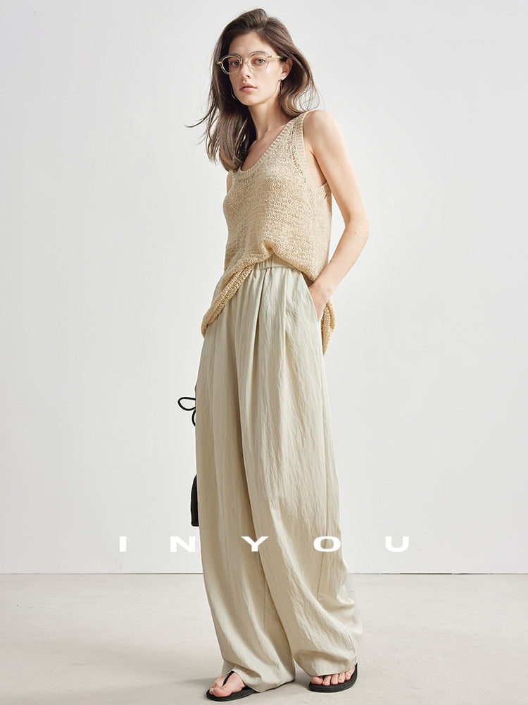 High-Waisted Draped Mop Pants_BDHL7135