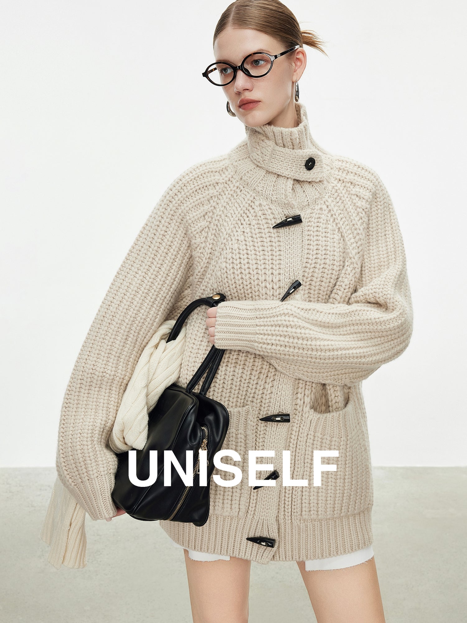 Horn Button Knit Coat_BDHL7978