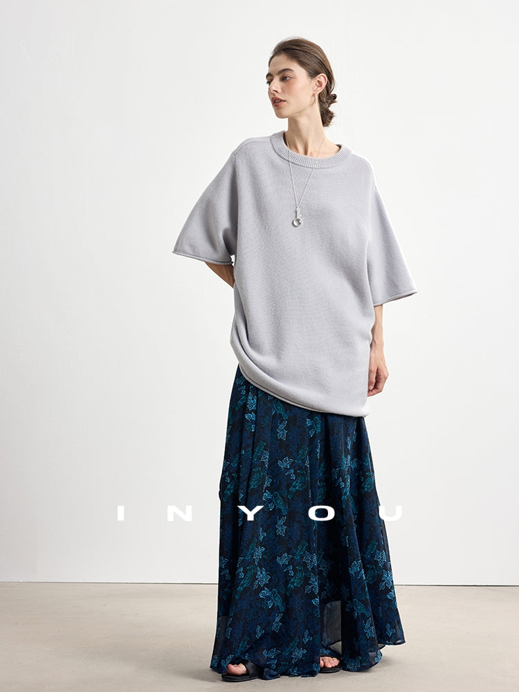 Print Design Loose-Fit Maxi Skirt_BDHL7750
