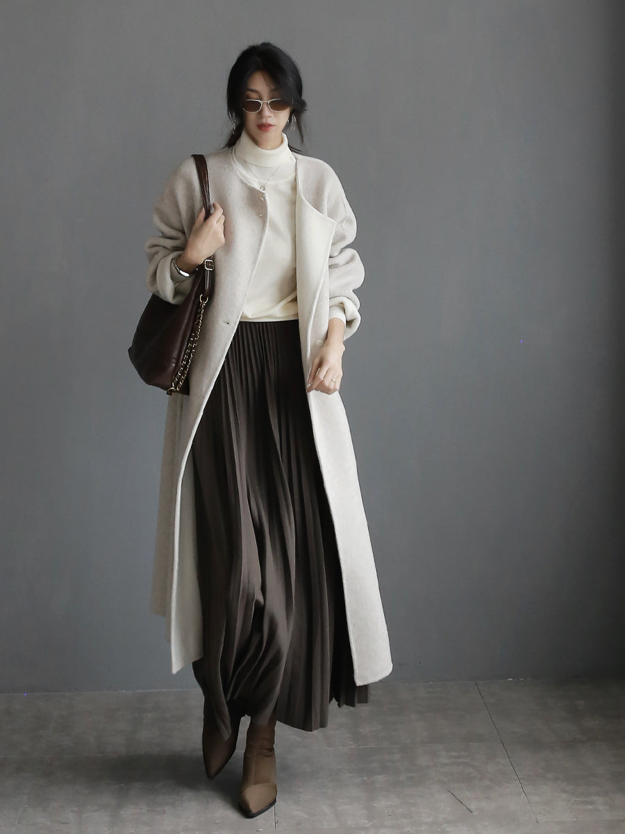 High-Waisted Pleated Maxi Skirt_BDHL7931