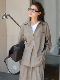 Simple Lapel Pullover Shirt_BDHL6522