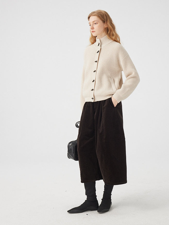 Corduroy Wide Cropped Pants_BDHL8116