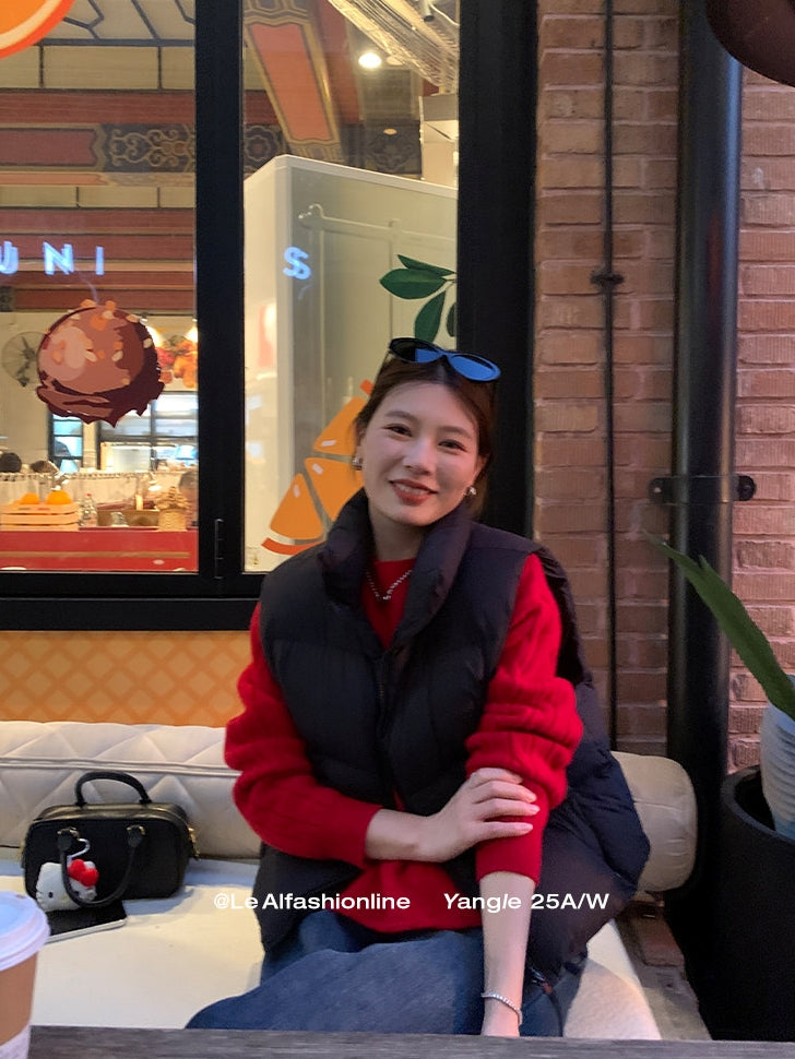 Crew-Neck Cable Knit Tops_BDHL8048