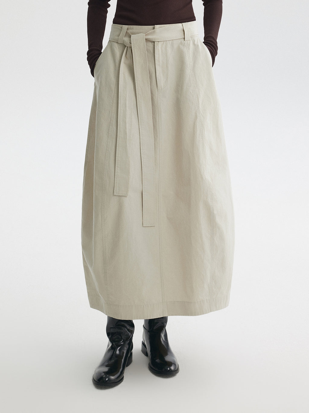 Waist Strap Bud Long Skirt_BDHL7731