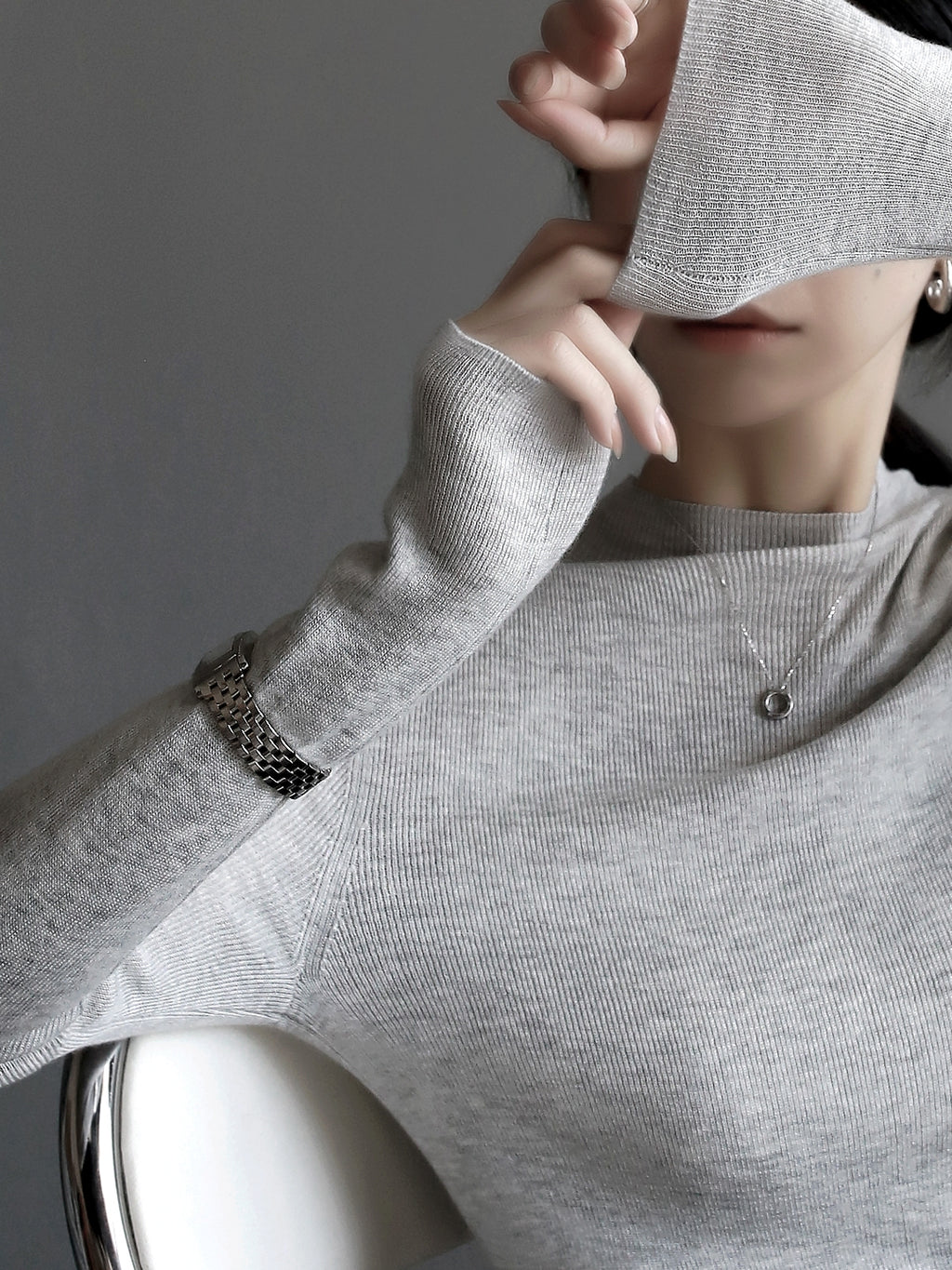 Half-High Neck Slim Tops_BDHL7916