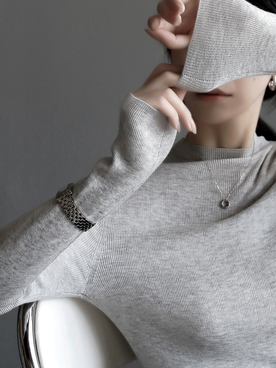 Half-High Neck Slim Tops_BDHL7916