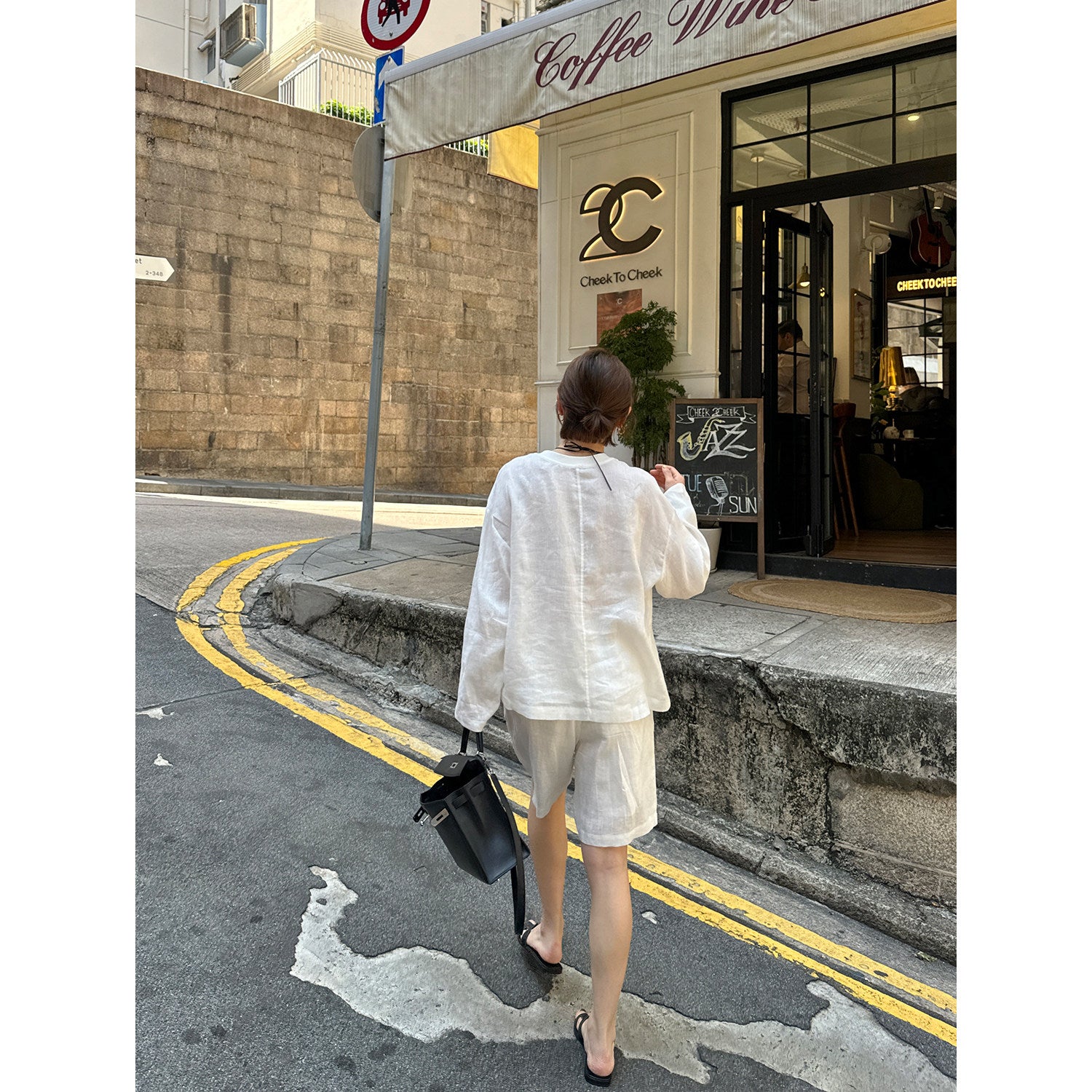 Linen Loose Top and Casual Shorts_BDHL8213