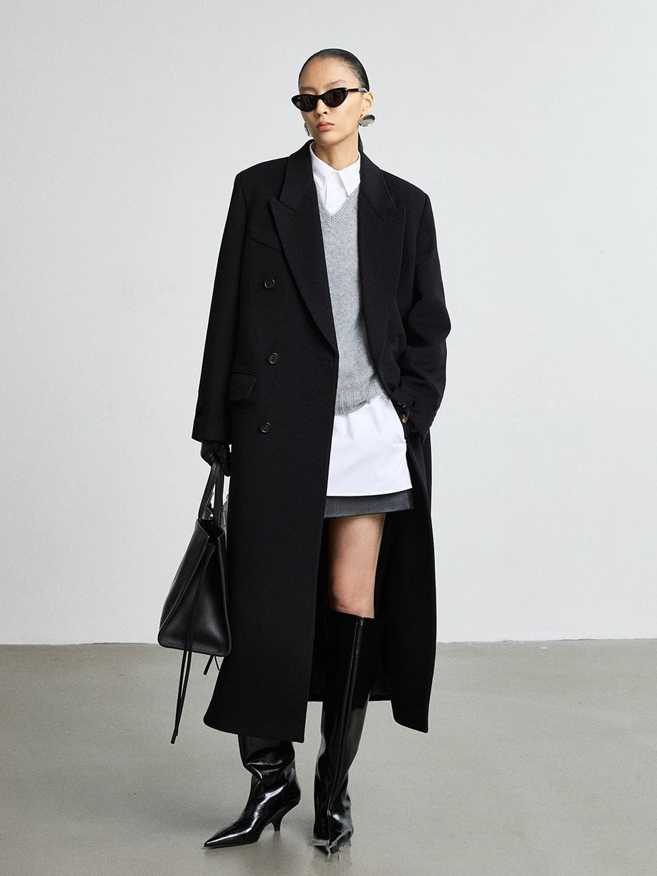 Black Relaxed Fit Coat_BDHL8167