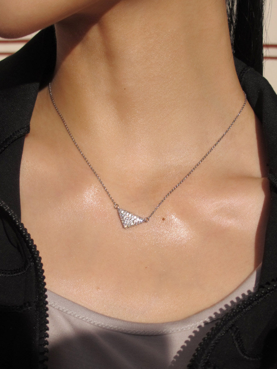 Pave Triangle Pendant Necklace_BDHL8470