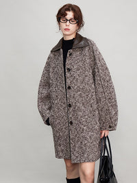 Jointed Collar Short Cocoon Coat_BDHL6690