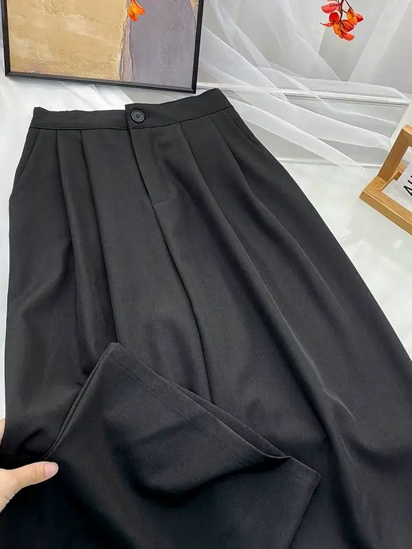 Retro Drape Pleated Pants_BDHL7818