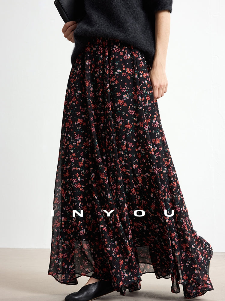 Print Design Loose-Fit Maxi Skirt_BDHL7750