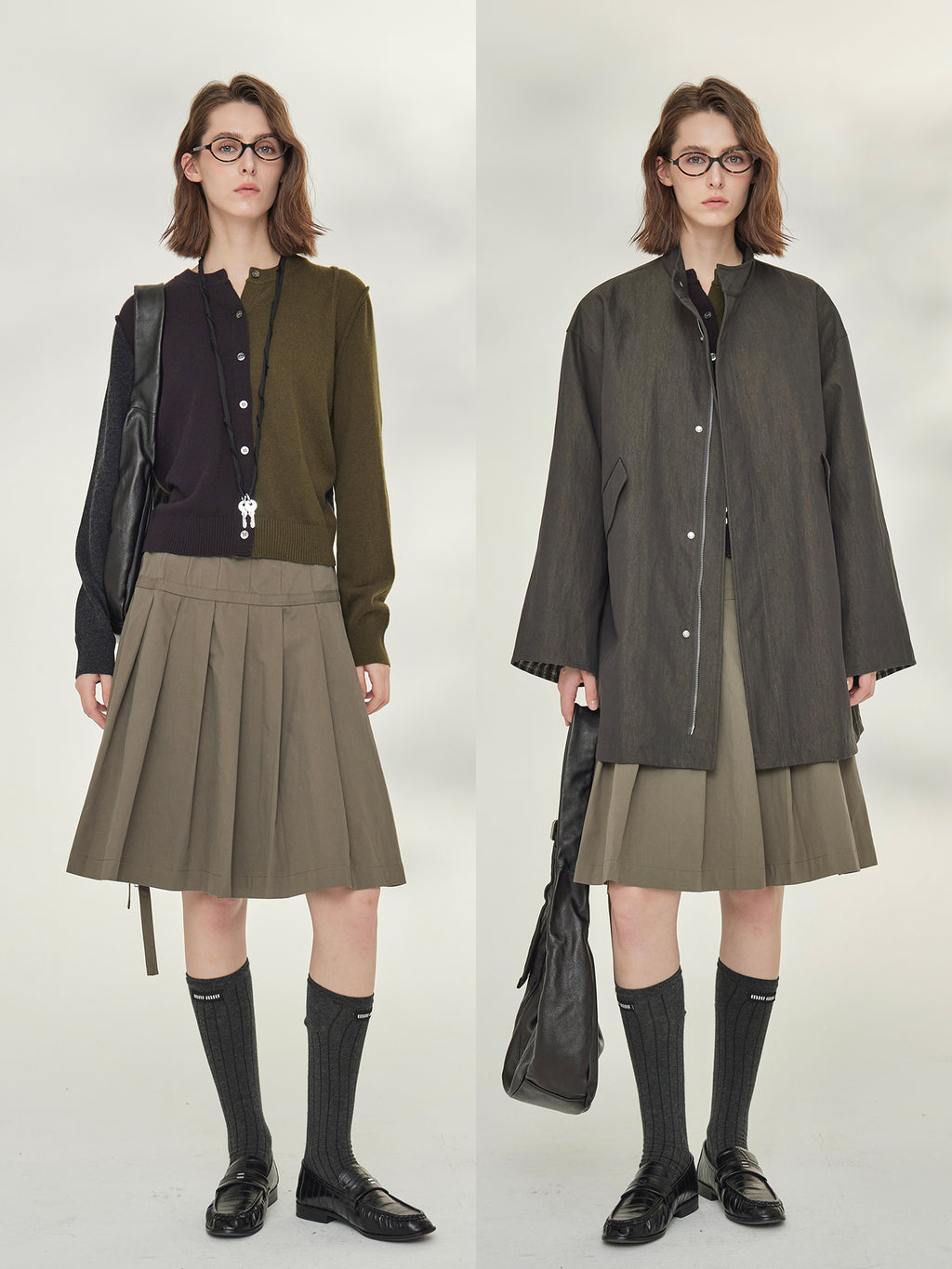 Contrast-Color Knit Cardigan_BDHL7745