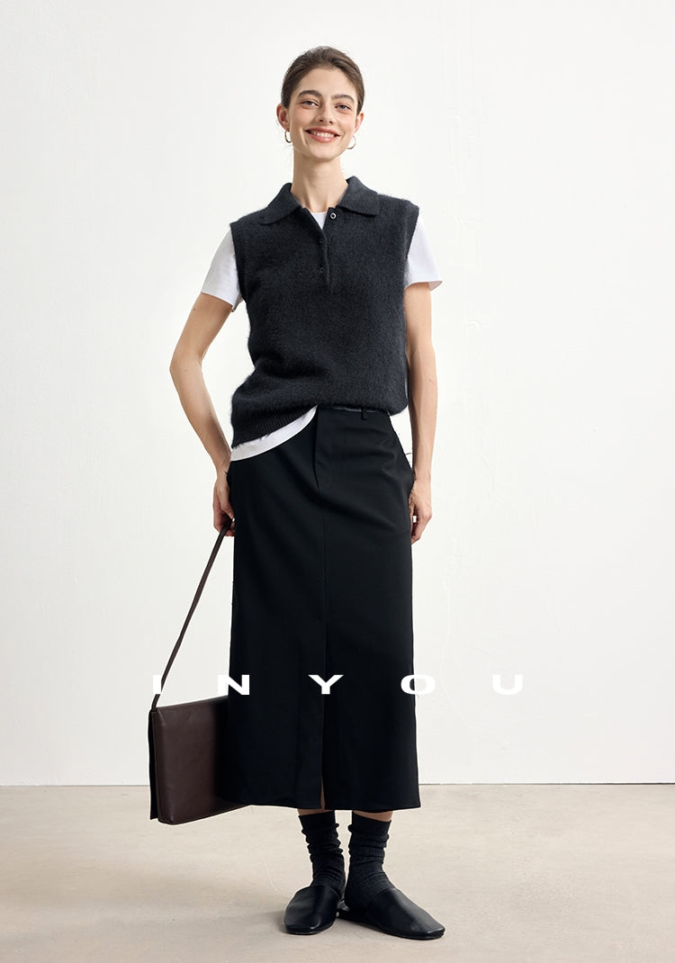 Polo-Neck Knit Sleeveless Tops_BDHL7747