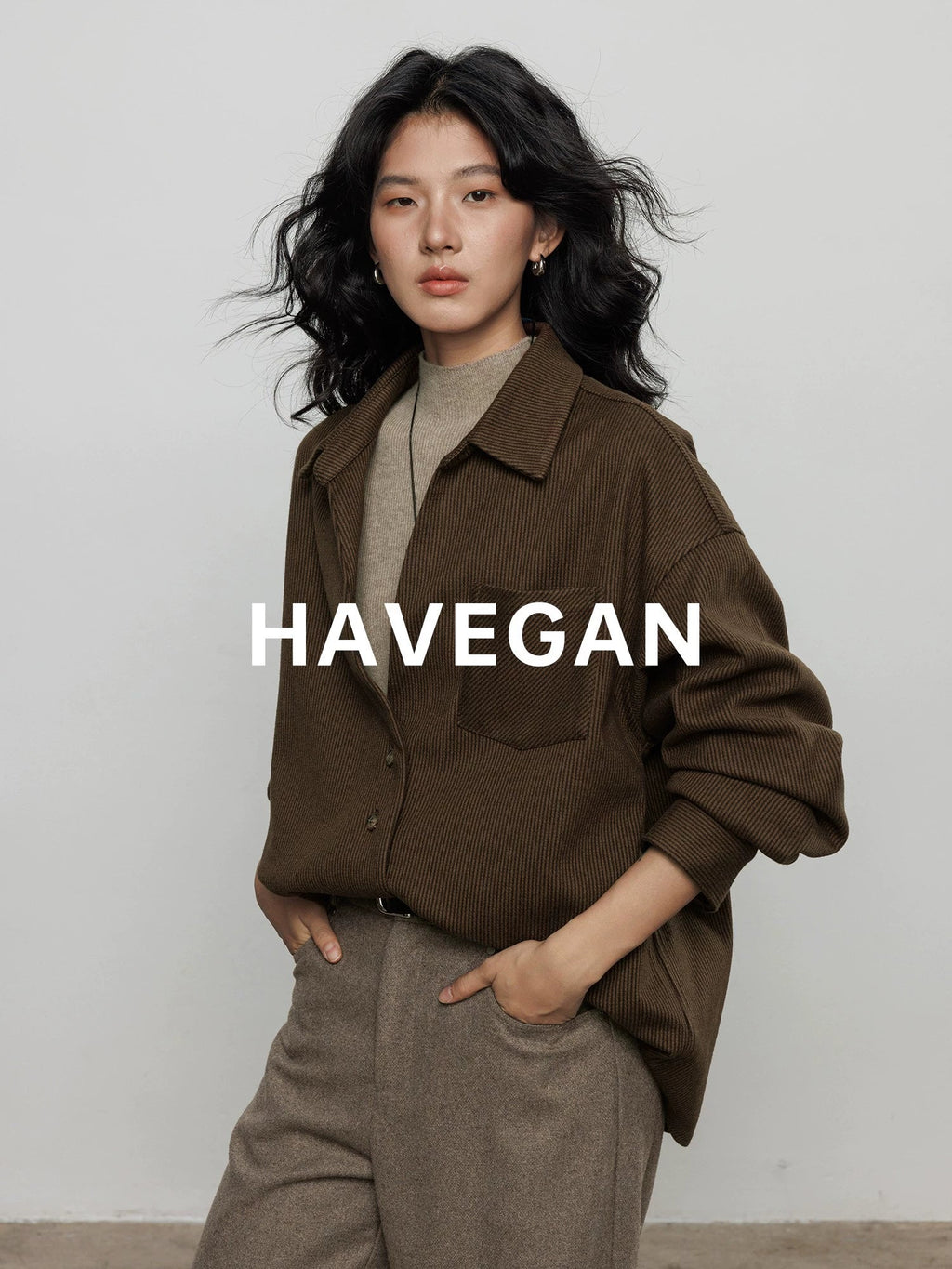 燈芯絨長袖襯衫_BDHL7970