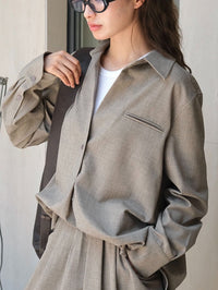 Simple Lapel Pullover Shirt_BDHL6522