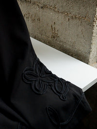 Black Embroidered Straight Pants_BDHL6743