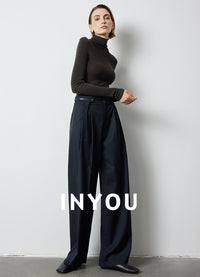 Straight Wide Pleated Pants_BDHL6389