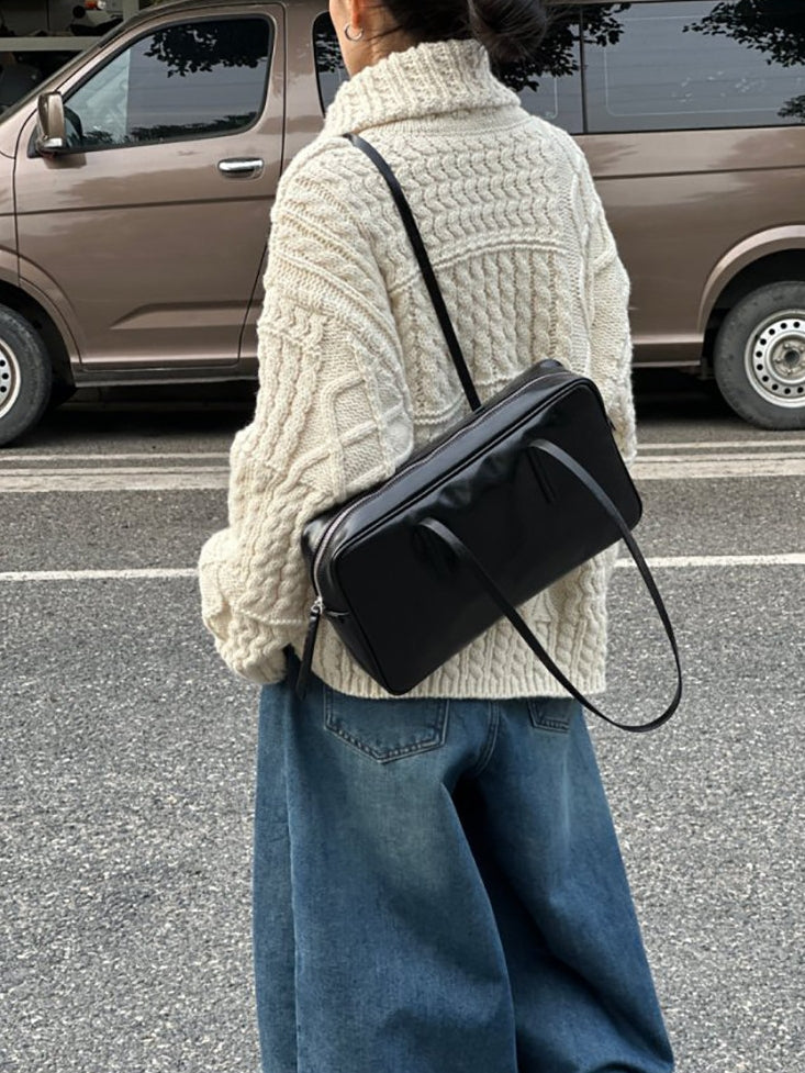 領口飾邊麻花針織開襟衫_BDHL8135