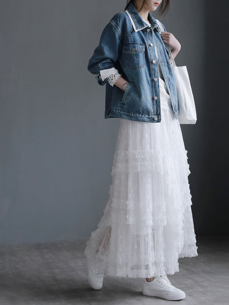 Sweet Long Gauze Skirt_BDHL7269