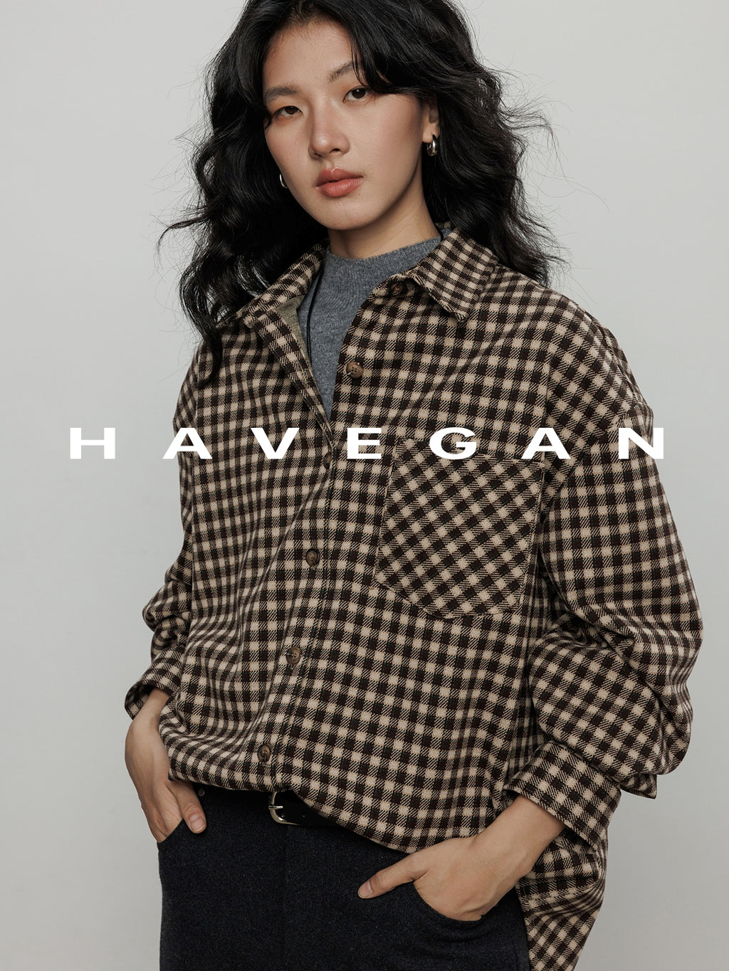 格紋磨毛棉襯衫_BDHL7960