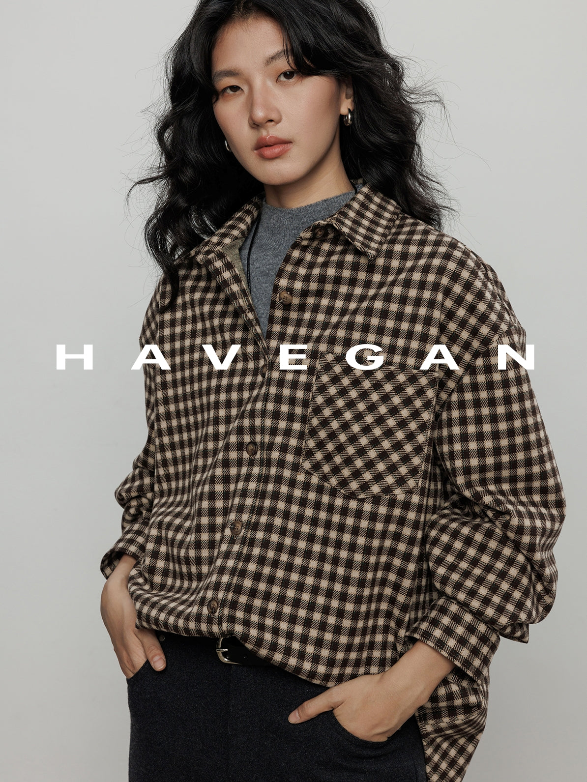 格紋磨毛棉襯衫_BDHL7960