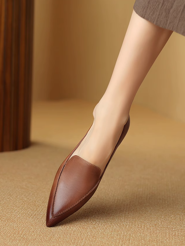 Shallow Pointed Flat Shoes_BDHL7074