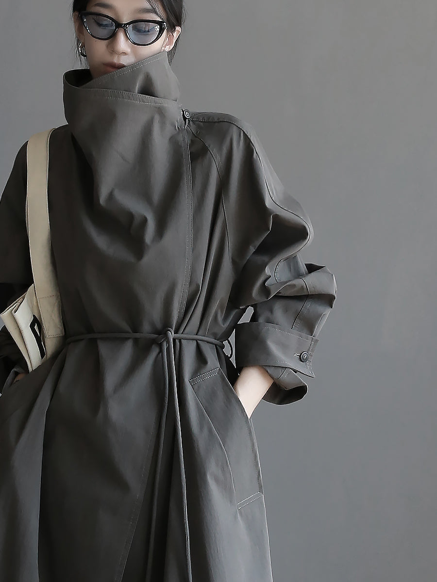 Stand Collar Trench Coat_BDHL7918